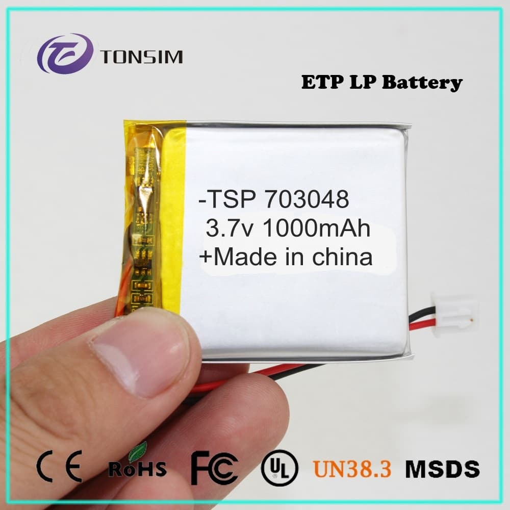2017 Tonsim 3_7v 703048 1000mah lipo battery with kc approve